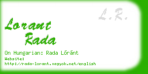 lorant rada business card