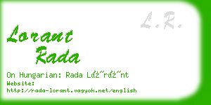 lorant rada business card